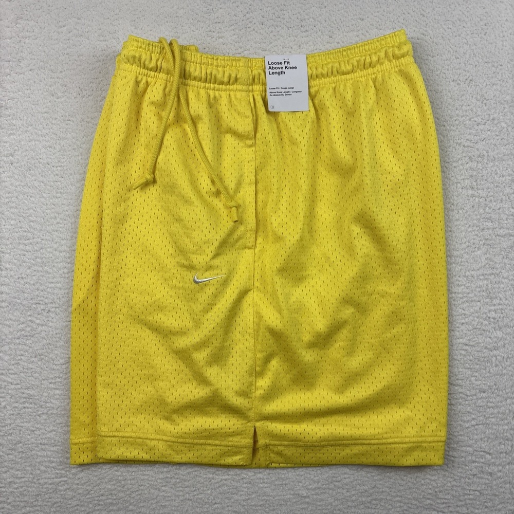 NEW NIKE Mesh Basketball Shorts Mens XL Yellow 6" Loose Fit Training Retro NWT